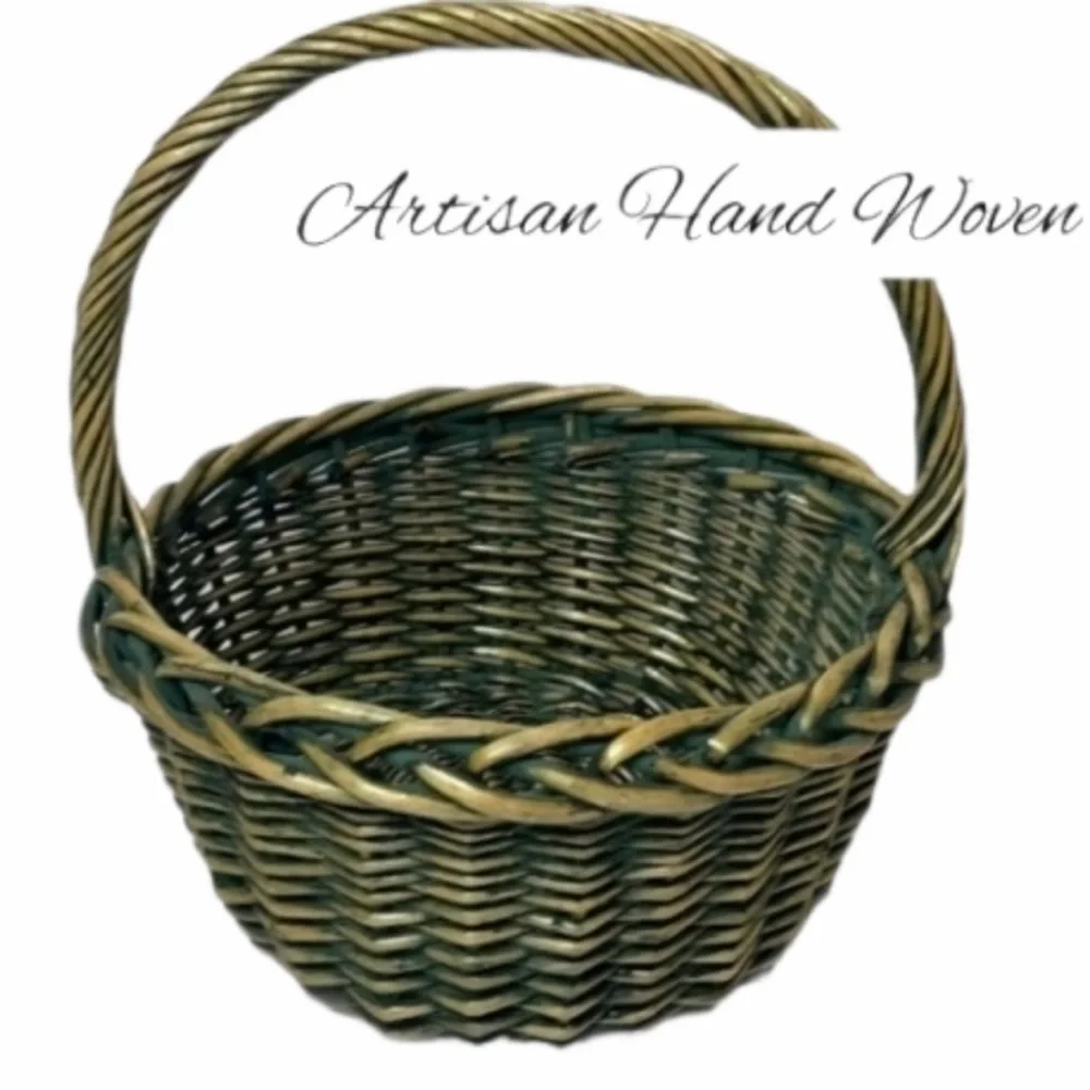 Woven Cottage Basket Round Very Large Sturdy High Quality Artisan Handcrafted